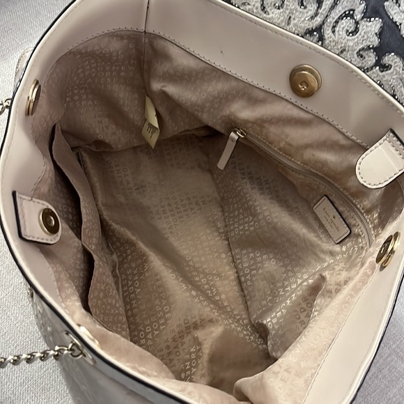 Kate Spade A La Vita Ostrich Halsey Tote Bag Sidewalk Off White Large - Picture 12 of 16